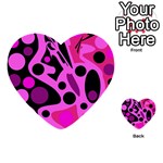 Pink abstract decor Multi-purpose Cards (Heart)  Back 6