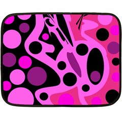 Pink Abstract Decor Fleece Blanket (mini) by Valentinaart