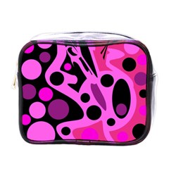 Pink Abstract Decor Mini Toiletries Bags by Valentinaart