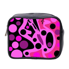 Pink Abstract Decor Mini Toiletries Bag 2-side by Valentinaart