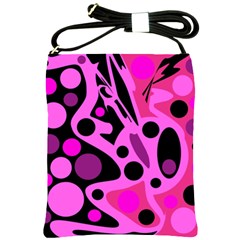 Pink Abstract Decor Shoulder Sling Bags by Valentinaart