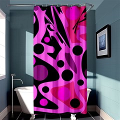 Pink Abstract Decor Shower Curtain 36  X 72  (stall)  by Valentinaart