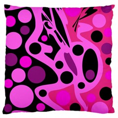 Pink Abstract Decor Standard Flano Cushion Case (two Sides) by Valentinaart