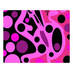 Pink Abstract Decor Double Sided Flano Blanket (large)  by Valentinaart