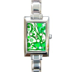 White And Green Decor Rectangle Italian Charm Watch by Valentinaart