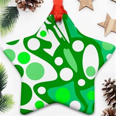 White And Green Decor Ornament (star)  by Valentinaart