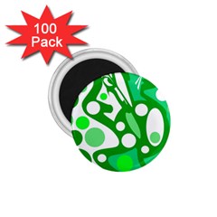 White And Green Decor 1 75  Magnets (100 Pack)  by Valentinaart