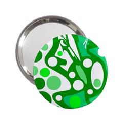 White And Green Decor 2 25  Handbag Mirrors by Valentinaart