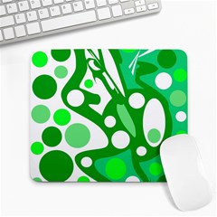 White And Green Decor Large Mousepads by Valentinaart