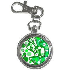 White And Green Decor Key Chain Watches by Valentinaart