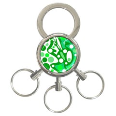 White And Green Decor 3-ring Key Chains by Valentinaart