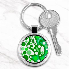 White And Green Decor Key Chains (round)  by Valentinaart