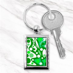 White And Green Decor Key Chains (rectangle)  by Valentinaart