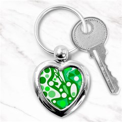 White And Green Decor Key Chains (heart)  by Valentinaart