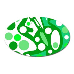 White And Green Decor Oval Magnet by Valentinaart