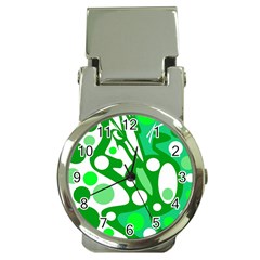 White And Green Decor Money Clip Watches by Valentinaart