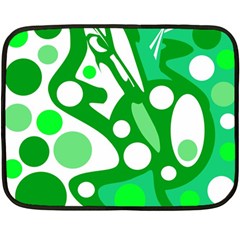 White And Green Decor Fleece Blanket (mini) by Valentinaart