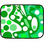 White and green decor Double Sided Fleece Blanket (Mini)  35 x27  Blanket Back