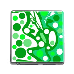 White And Green Decor Memory Card Reader (square) by Valentinaart