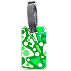 White And Green Decor Luggage Tags (two Sides) by Valentinaart