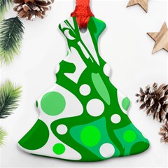 White And Green Decor Ornament (christmas Tree) by Valentinaart