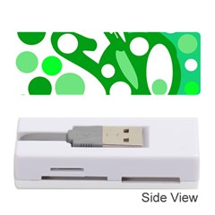 White And Green Decor Memory Card Reader (stick)  by Valentinaart