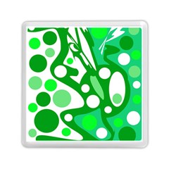 White And Green Decor Memory Card Reader (square)  by Valentinaart