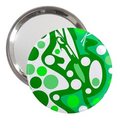 White And Green Decor 3  Handbag Mirrors by Valentinaart