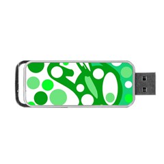 White And Green Decor Portable Usb Flash (two Sides) by Valentinaart