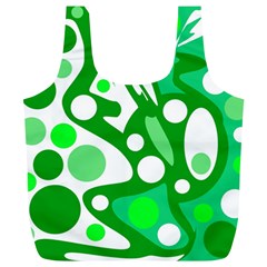 White And Green Decor Full Print Recycle Bags (l)  by Valentinaart