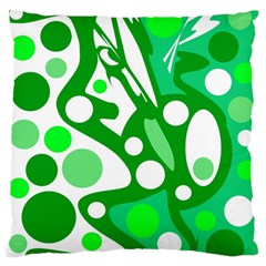 White And Green Decor Large Flano Cushion Case (one Side) by Valentinaart