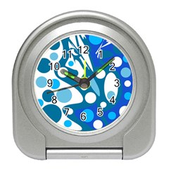 Blue And White Decor Travel Alarm Clocks by Valentinaart