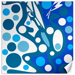 Blue And White Decor Canvas 12  X 12   by Valentinaart