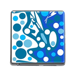 Blue And White Decor Memory Card Reader (square) by Valentinaart