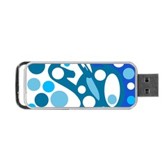 Blue And White Decor Portable Usb Flash (one Side) by Valentinaart