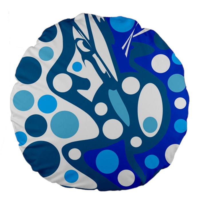 Blue and white decor Large 18  Premium Flano Round Cushions