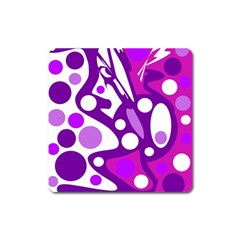 Purple And White Decor Square Magnet by Valentinaart