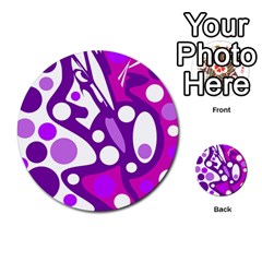 Purple And White Decor Multi-purpose Cards (round) 