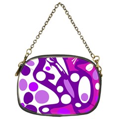 Purple And White Decor Chain Purses (one Side)  by Valentinaart