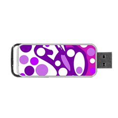 Purple And White Decor Portable Usb Flash (two Sides) by Valentinaart