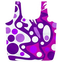 Purple And White Decor Full Print Recycle Bags (l)  by Valentinaart