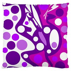 Purple And White Decor Large Flano Cushion Case (one Side) by Valentinaart