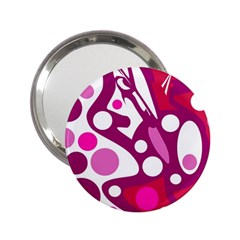 Magenta And White Decor 2 25  Handbag Mirrors by Valentinaart