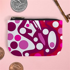 Magenta And White Decor Mini Coin Purses by Valentinaart