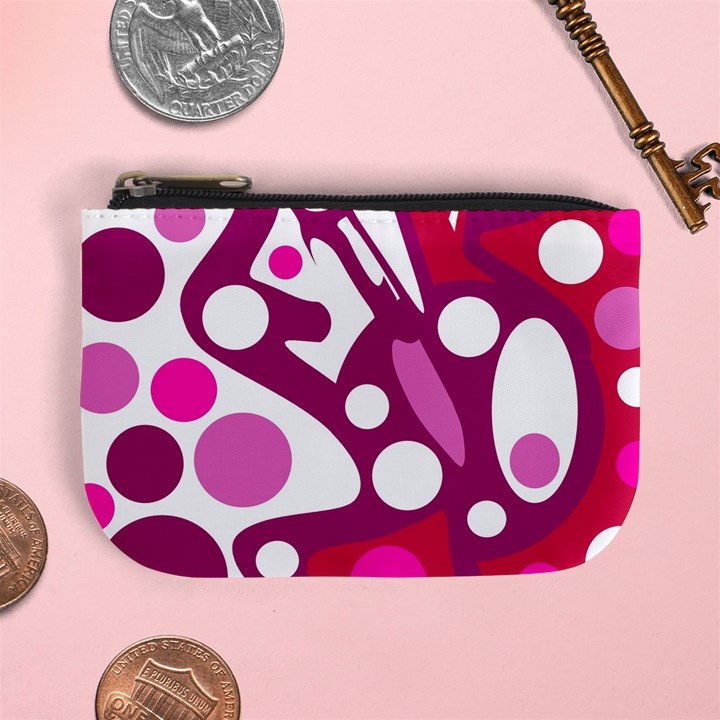 Magenta and white decor Mini Coin Purses