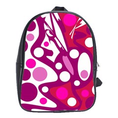 Magenta And White Decor School Bags(large)  by Valentinaart