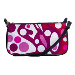 Magenta And White Decor Shoulder Clutch Bags by Valentinaart