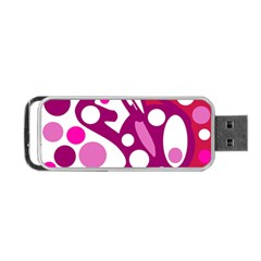 Magenta And White Decor Portable Usb Flash (one Side) by Valentinaart