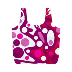 Magenta And White Decor Full Print Recycle Bags (m)  by Valentinaart