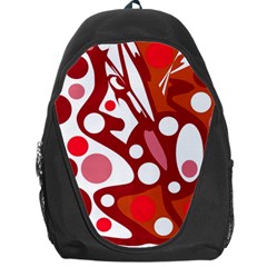 Red And White Decor Backpack Bag by Valentinaart